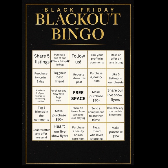 Black Friday Blackout BINGO Starts NOW! - Picture 1 of 3